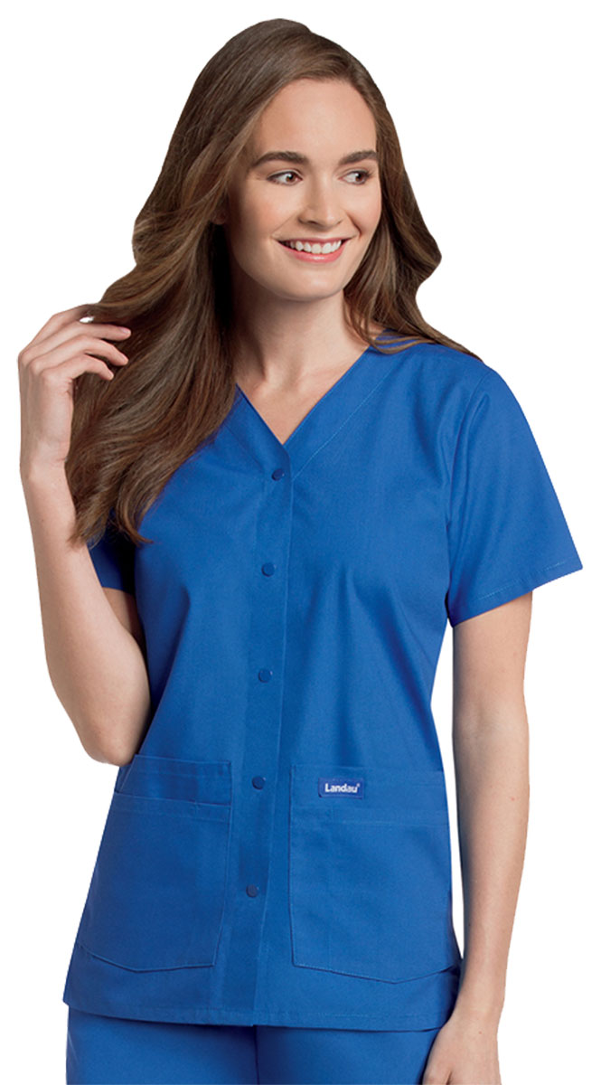 8232 FREE SHIPPING! Landau Women's Short Sleeve Snap Front V-Neck Tunic 8232 FREE SHIPPING! Landau Women's Short Sleeve Snap Front V-Neck Tunic